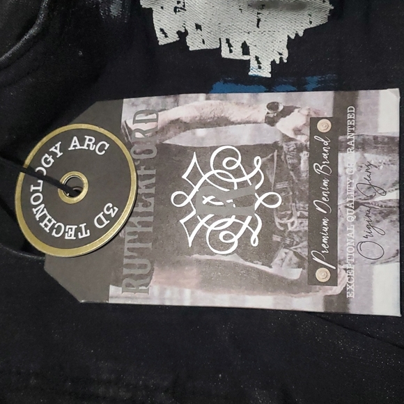 Rutherford mens painted black 👖 jeans - Picture 4 of 13